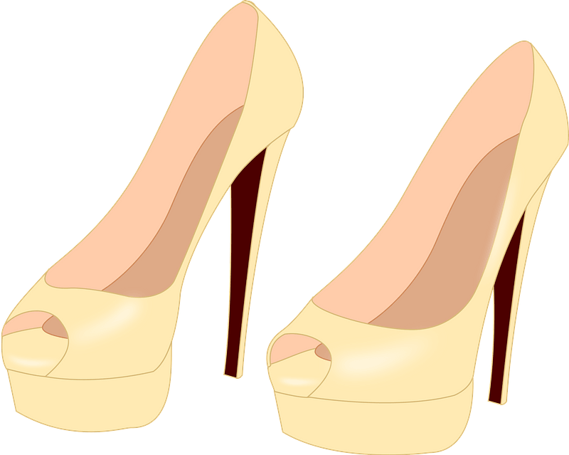 Light Yellow High Heeled Shoes
