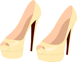 Light Yellow High Heeled Shoes