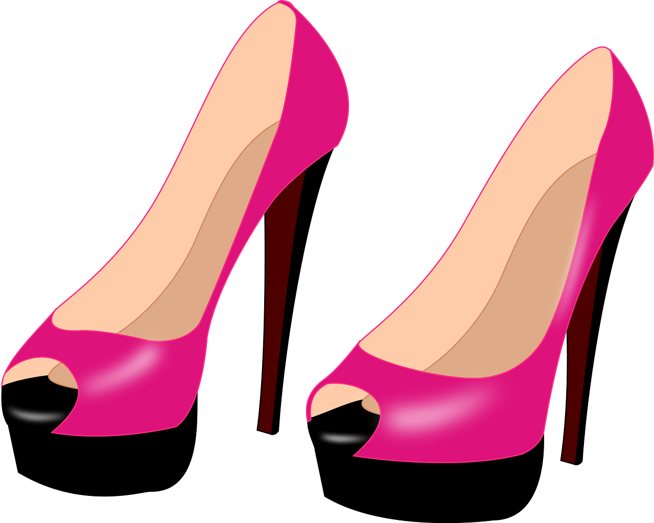 Pink and black shoes heels sale