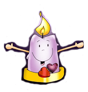 Purple Candle Smiling