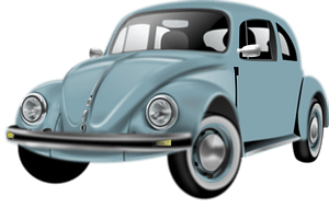 Uncomplete Realistic Car - Blue Volkswagen Beetle