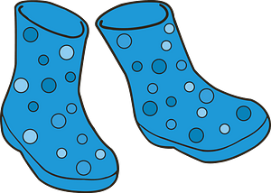 Blue Polka Dot Wellington Boots