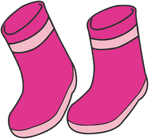 Dark Pink Wellington Boots with Light Pink accents