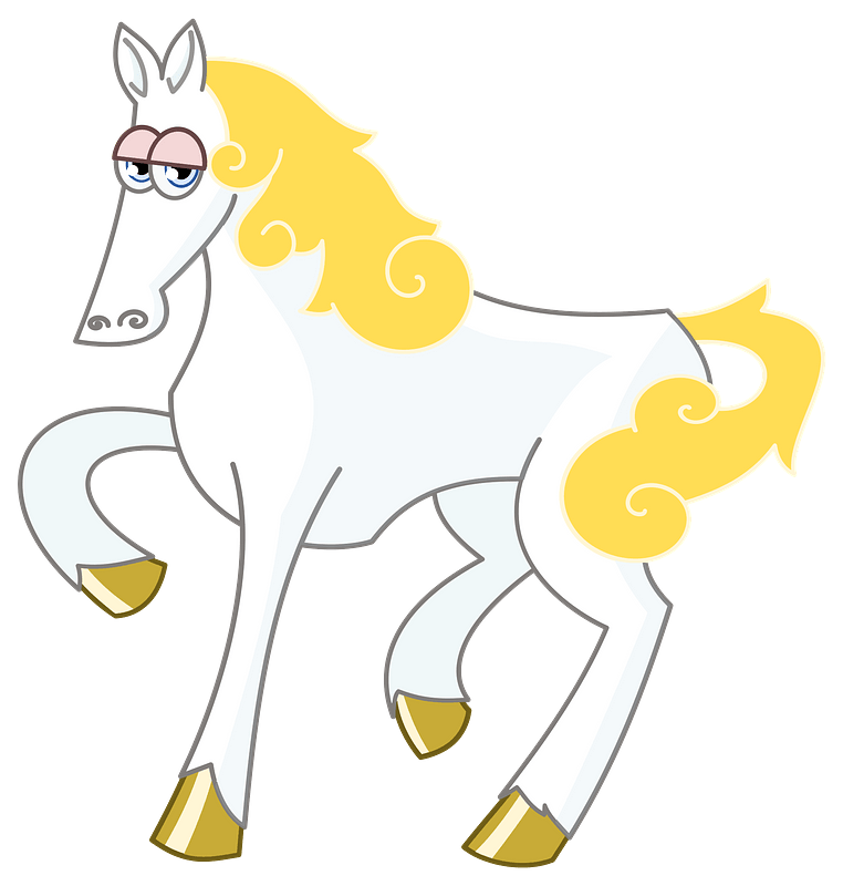 White Cartoon Horse