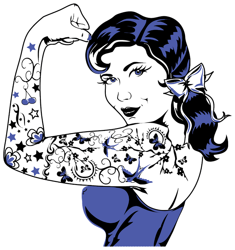 Woman with Decorative Tattoos