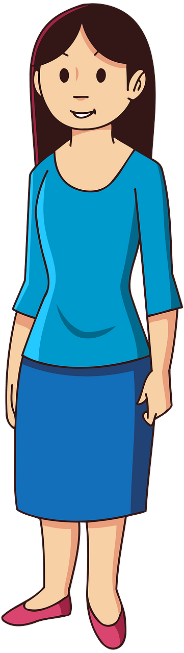 Young Adult Woman in Blue