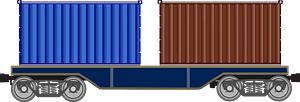 Platform Train Car with Two Boxes