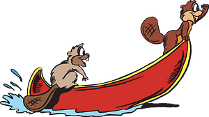 Chipmunks  in a Tipping Canoe