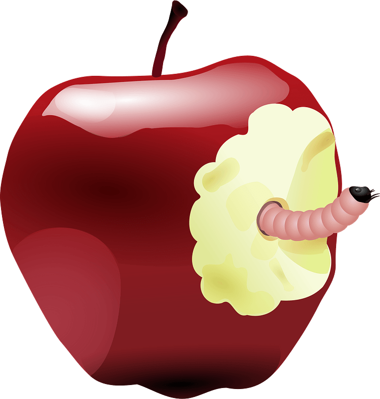 Apple with Worm