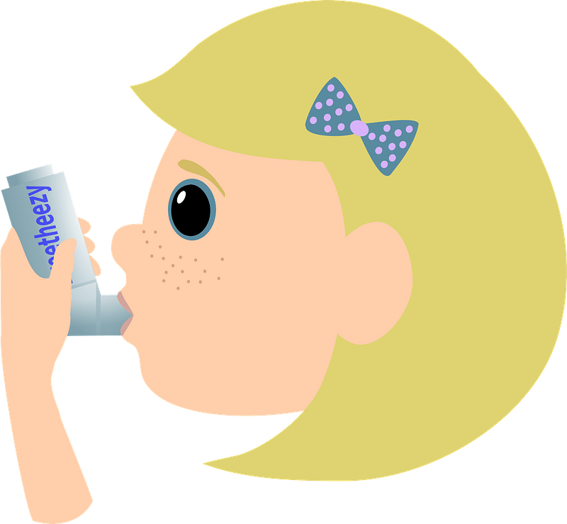 Girl with Asthma Spray