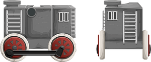 Train car - front and side views
