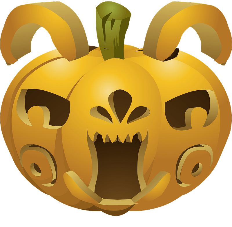 Carved Pumpkins - Looks like Little Girl, Rosy Cheeks, Pigtails