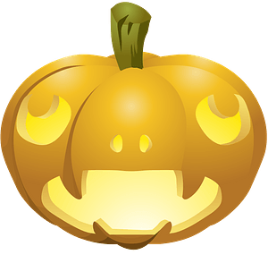 Carved Pumpkins, Lit Up Inside - Wide Open Mouth, Rolling Eyes