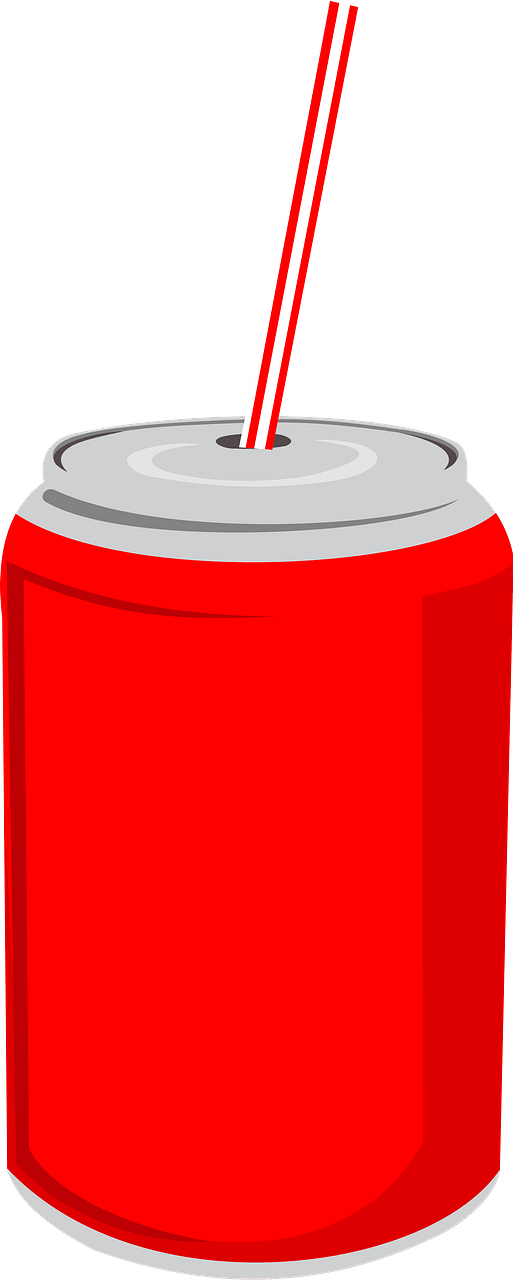 Red Coca Cola Can with Straw