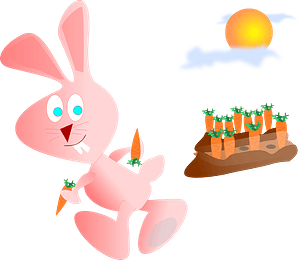 Rabbit Steals Some Carrots