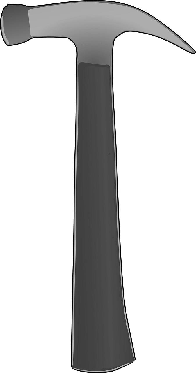 Construction Hammer - Black and White