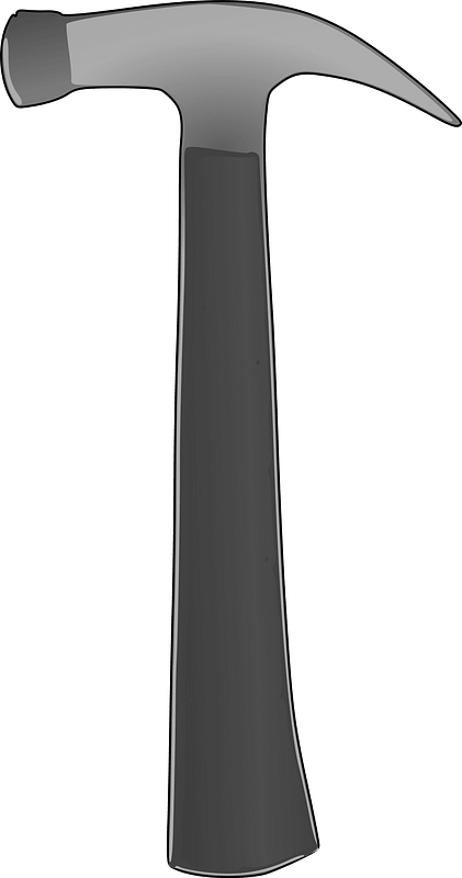 Construction Hammer - Black and White