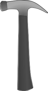 Construction Hammer - Black and White