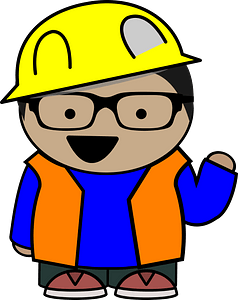 Construction Kid with Eyeglasses