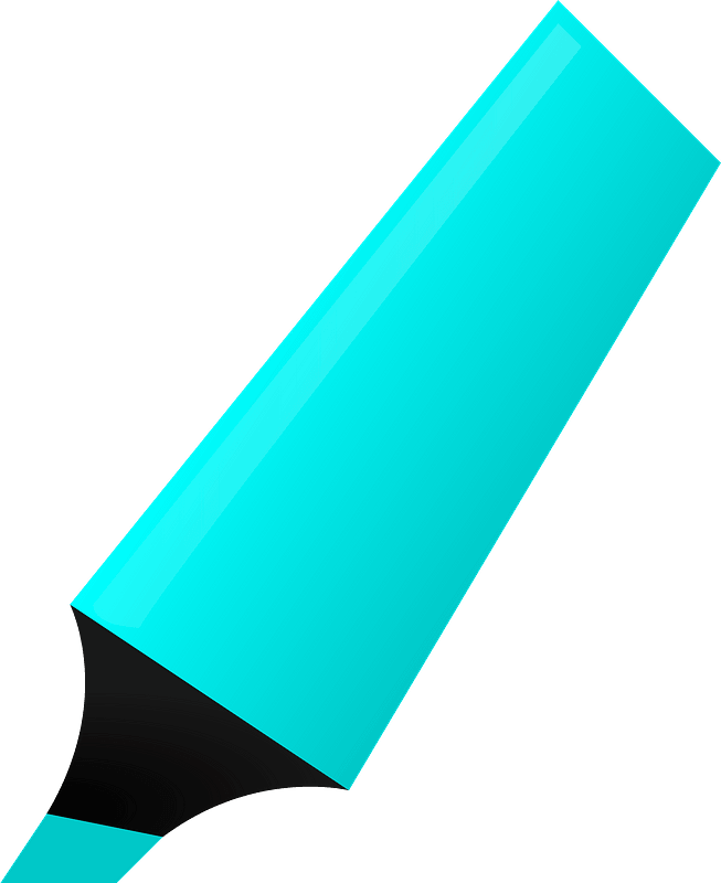 Uncapped Blue Highlighter