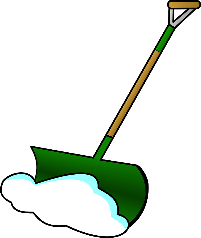 Green Snow Shovel and Snow