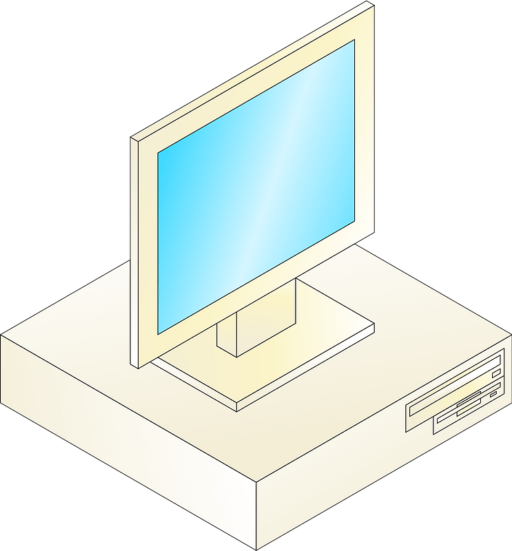 Desktop Computer with Monitor on Top