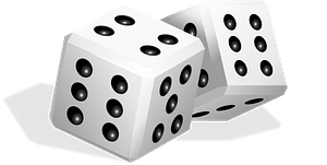 White Dice with Black Spots