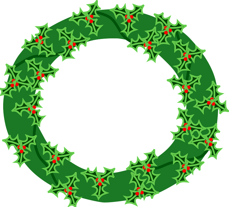 Evergreen Wreath with Large Holly