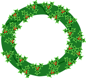 Evergreen Wreath with Large Holly