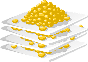 Corn off the Cob on Plates Stacked Up
