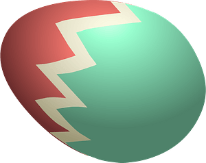 Egg Hunt Egg - Green, White, Red Zig Zag