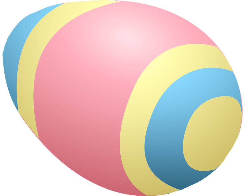 Egg Hunt Egg - Yellow, Blue, and Pink Stripes