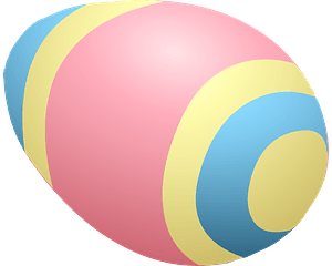 Egg Hunt Egg - Yellow, Blue, and Pink Stripes