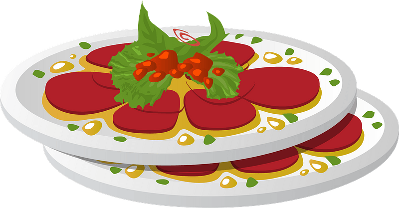  Juicy Carpaccio on Plates Stacked Up