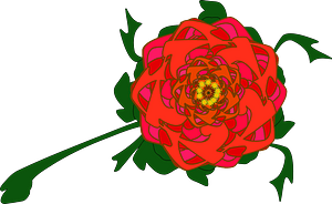 Red Fractal Flower