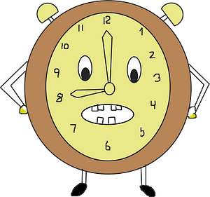 Clock with a Face, Arms, and Legs