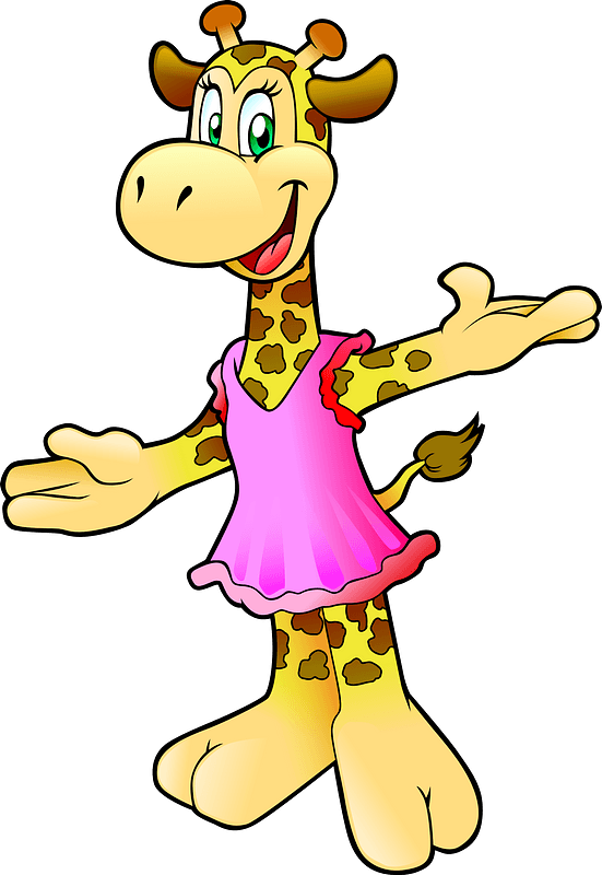 Giraffe Wearing a Pink Dress