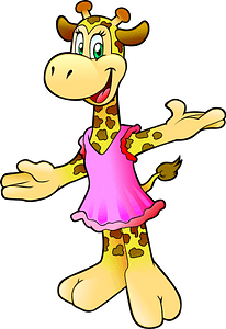 Giraffe Wearing a Pink Dress