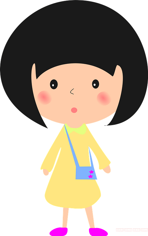 Black Haired Girl in a Yellow Dress