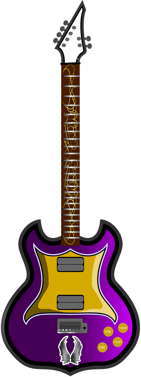 Purple and Gold Guitar Model