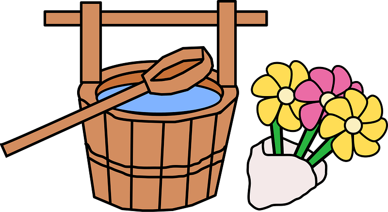Grave Bucket and Flowers