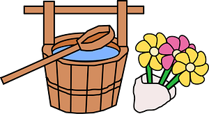 Grave Bucket and Flowers