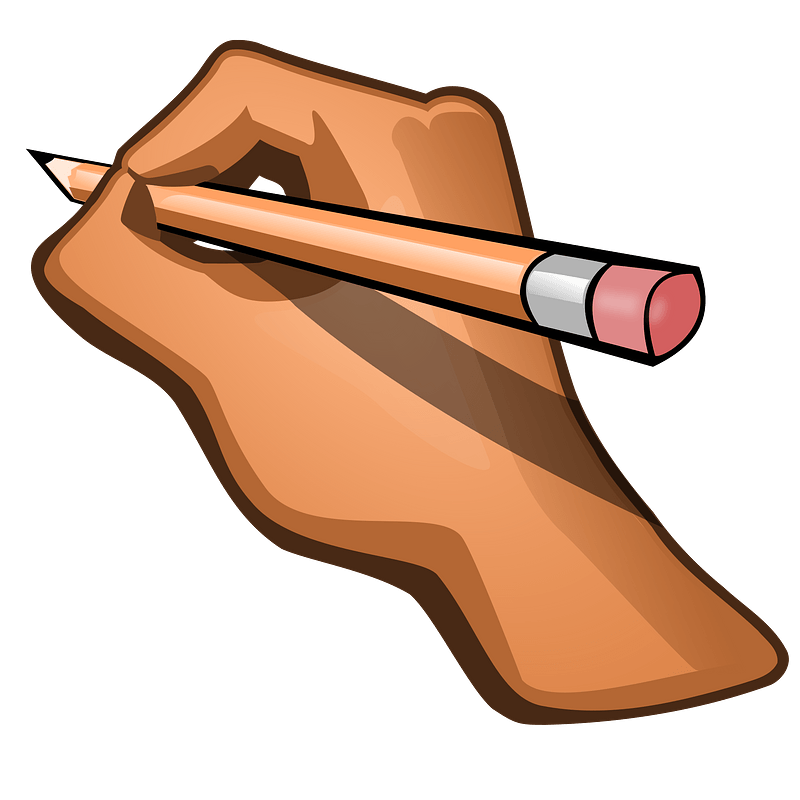 Hand Holding a Tan Pencil
