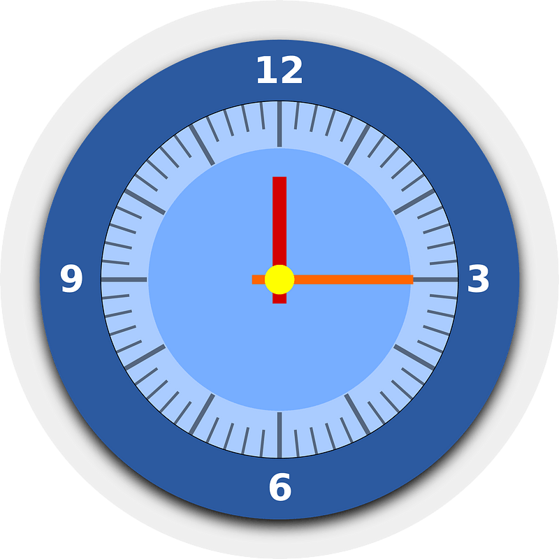 Wall Clock with a Blue Face