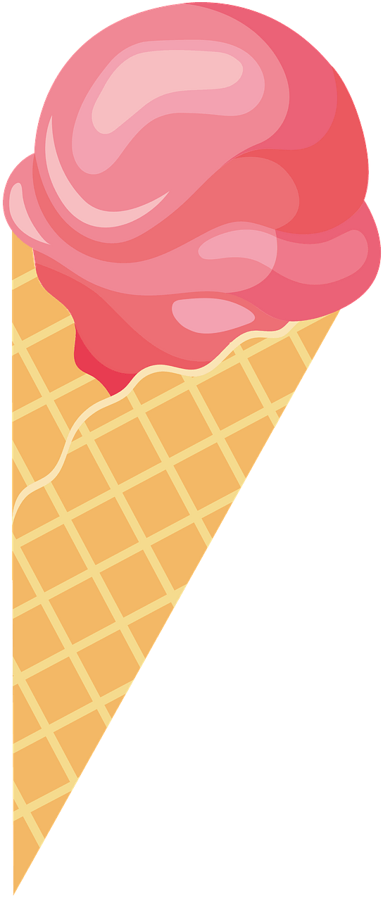 Strawberry Ice Cream in a Waffle Cone