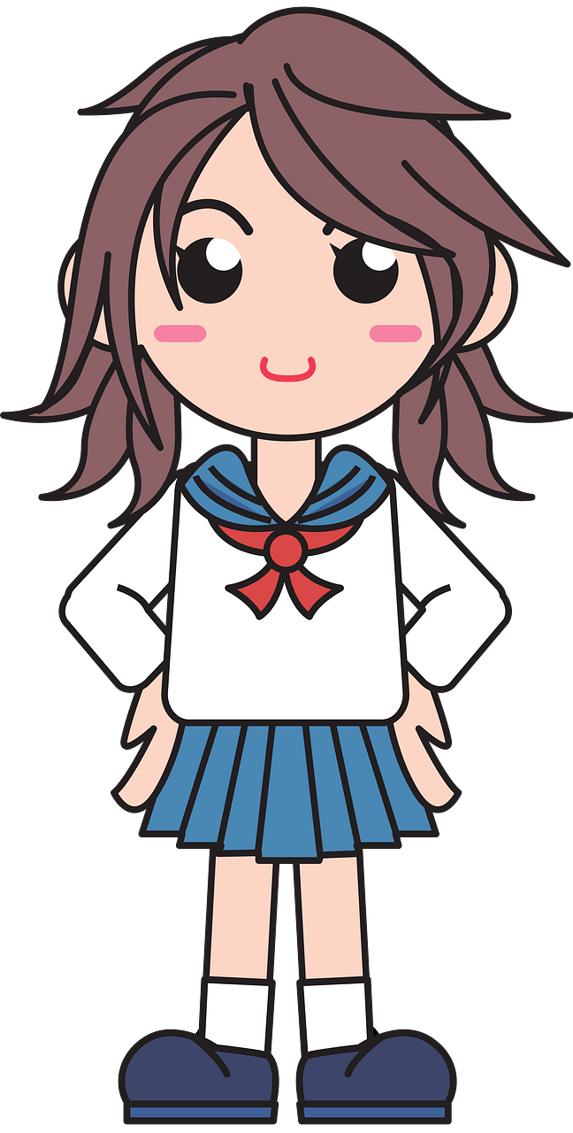 Japanese school girl in uniform