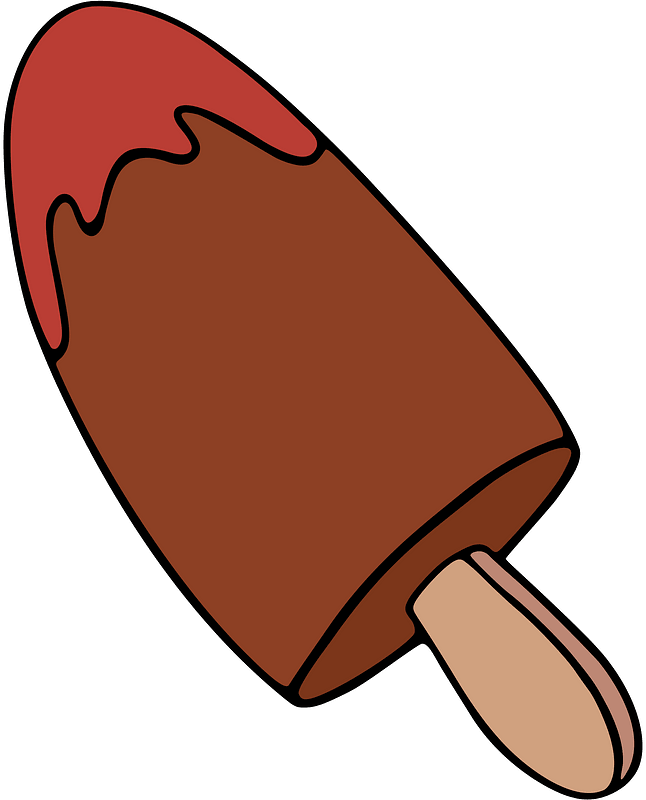Chocolate covered ice cream on a stick