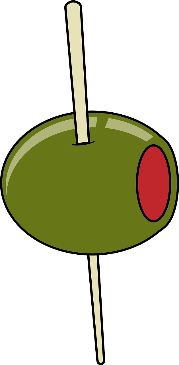 Green Olive Stuffed with Pimiento on a Toothpick