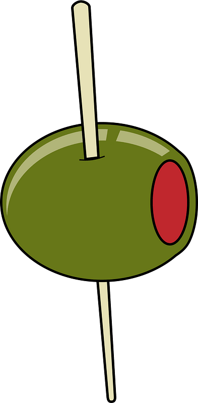 Green Olive Stuffed with Pimiento on a Toothpick