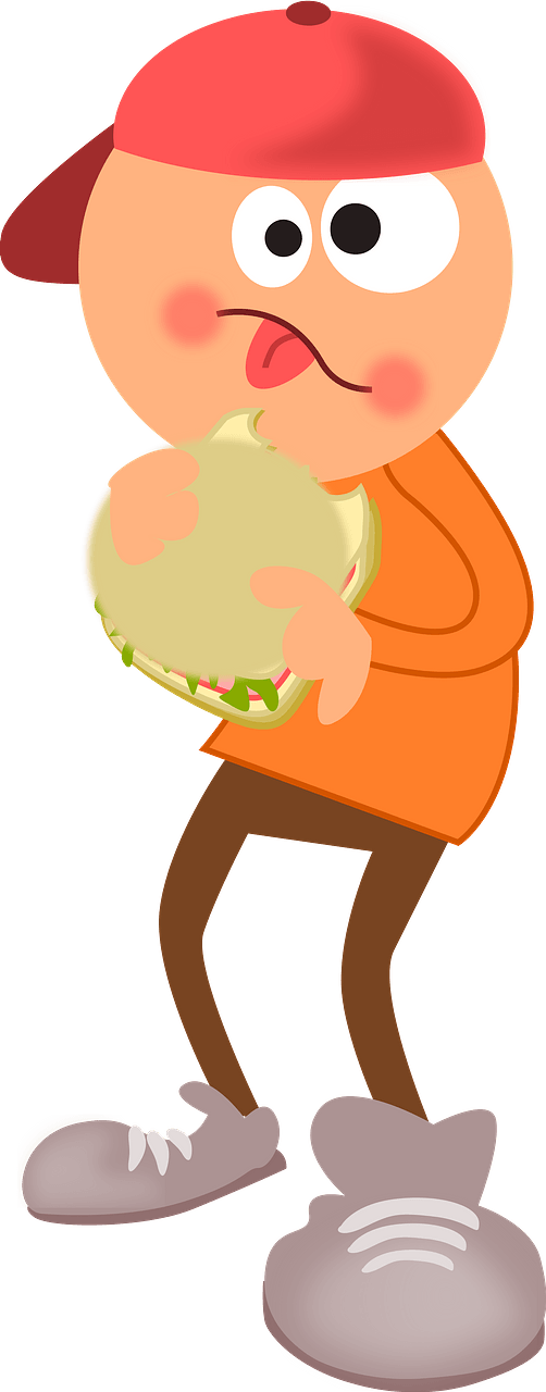 Boy Eating a Spam Sandwich